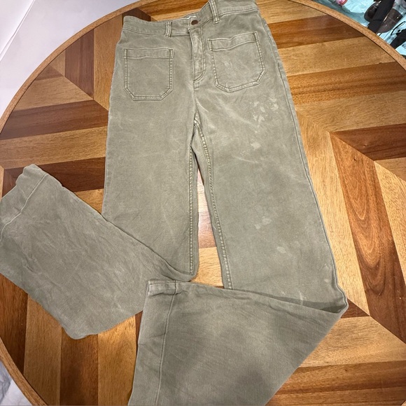 Faherty Olive Green Patch Pocket Boot Cut pants FLAWED - Picture 2 of 14